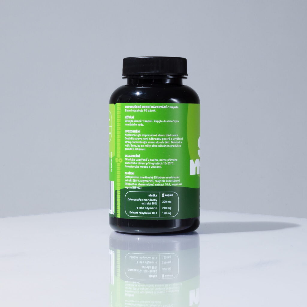 Silymarin – Ostropestřec + Rakytník, 300 mg, 90 kapslí – přispívající k normálnímu trávení
