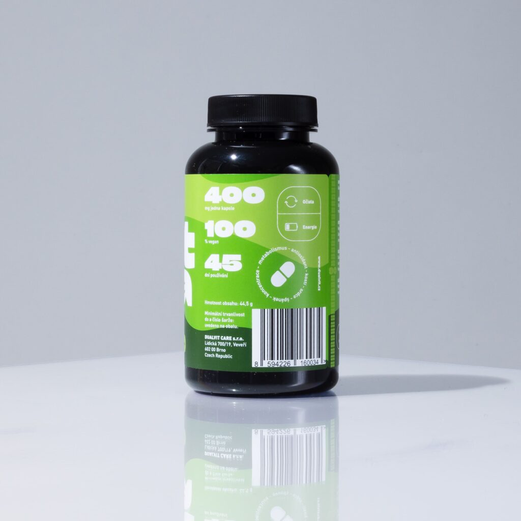Matcha BIO, 400 mg, 90 kapslí – přispívající k dlouhotrvající energii