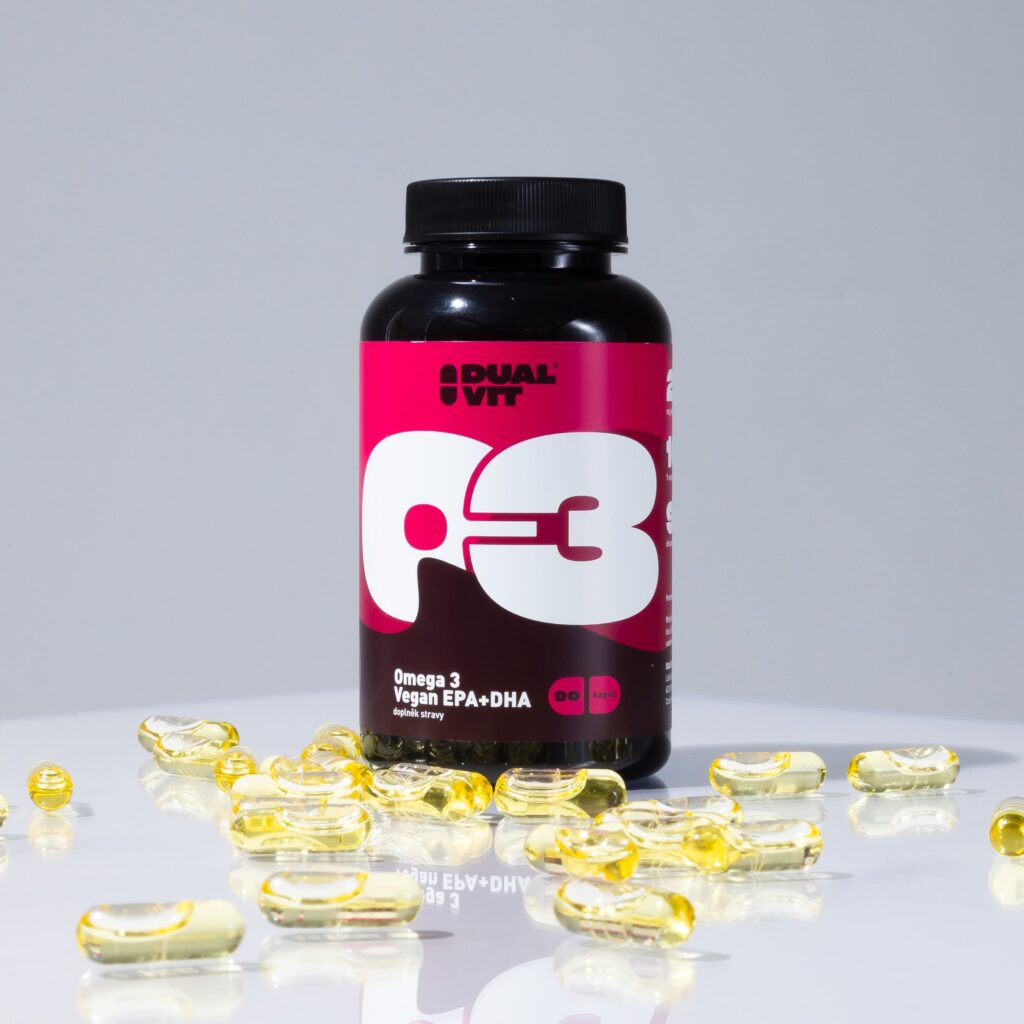 Omega 3 Vegan, 225 mg EPA+DHA, 90 kapslí – podporující zdraví srdce, mozku a zraku