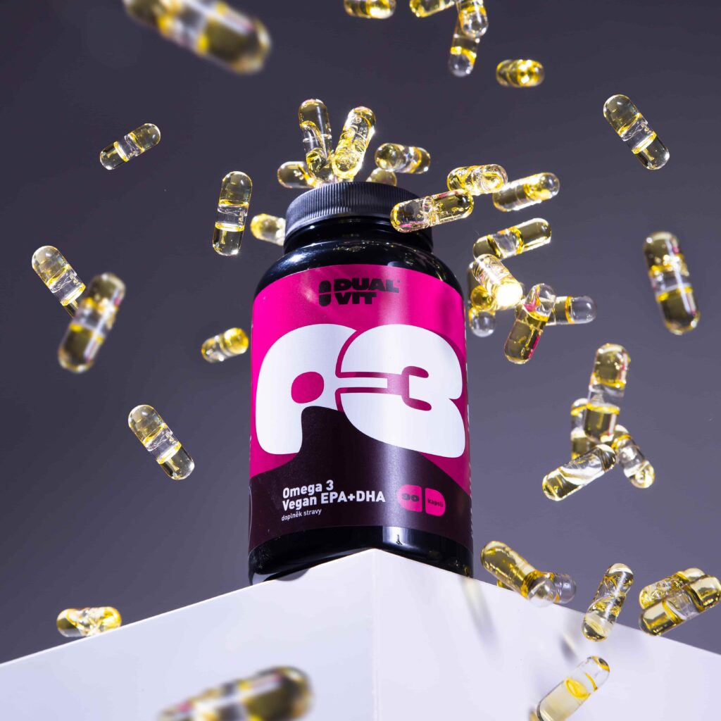Omega 3 Vegan, 225 mg EPA+DHA, 90 kapslí – podporující zdraví srdce, mozku a zraku
