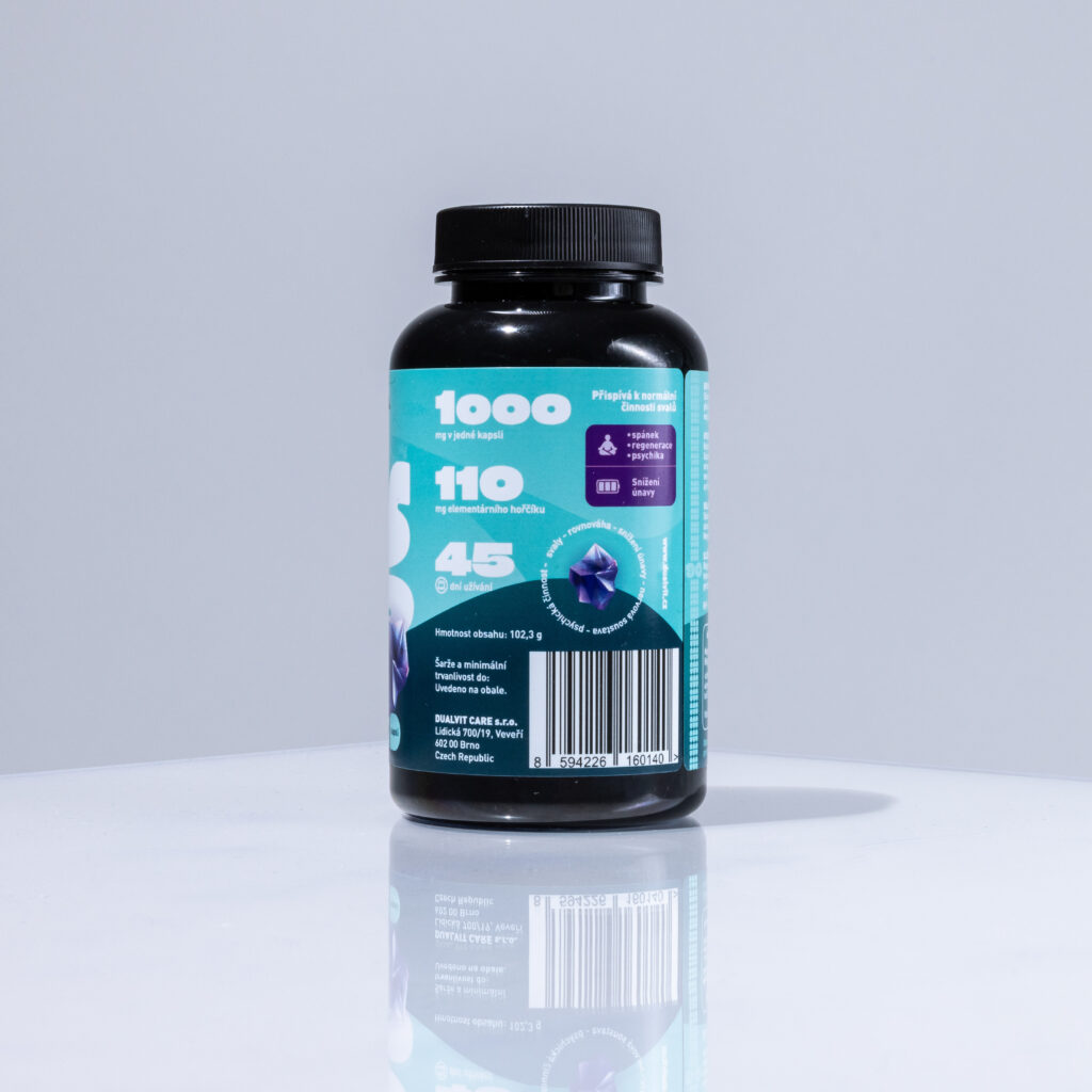 Magnesium Bisglycinát, 1000 mg, 90 kapslí – pro podporu večerního klidu a snížení únavy