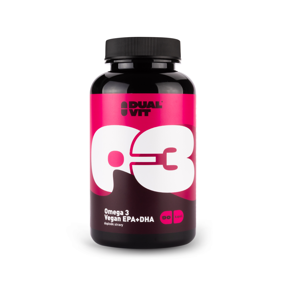 Omega 3 Vegan, 225 mg EPA+DHA, 90 kapslí - podporující zdraví srdce, mozku a zraku